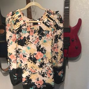 Xhilaration Long Sleeve Floral Dress Size S